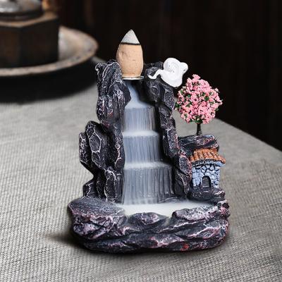 1PC Berge Fluss Wasserfall Duft Kamin Rückfluss Aroma Rauch Zen Räuchergefäß Halter