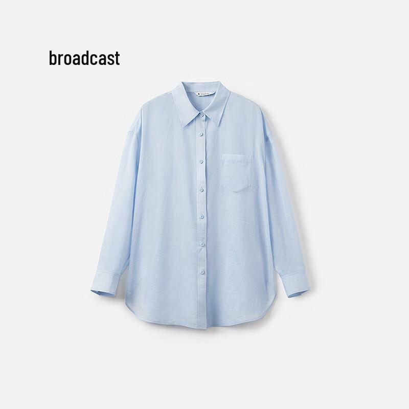 

Broadcast Women s Lightweight Azure Blue Long-Sleeve Blouse L