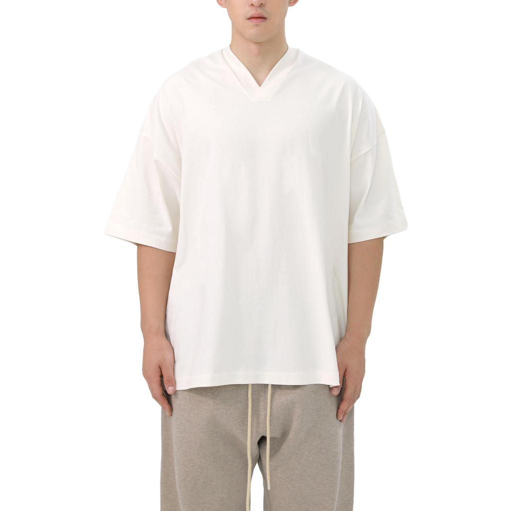 Fear of God Essentials FW23 V-Neck T-shirt 'Cloud Dancer' Men's 125BT234111F