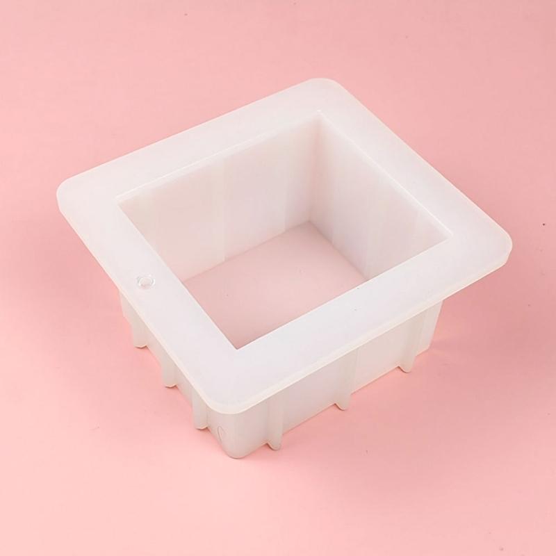 Handicraft Candle Epoxy Silicone Casting Mould Soap Making 3D Casting Mold 4in Square Bread Cake Bakeware DIY Resin Mold