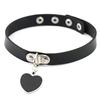 Cool Gothic Black Heart Choker: Women's Punk Metal Necklace with Collar Strap