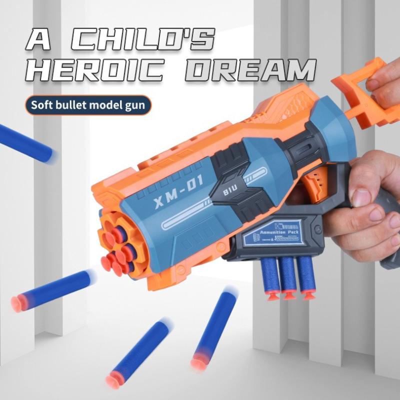 Manual Soft Bullets Toy Gun Foam Dart Launcher Safe Pistol Gun Toy Long Range Dart Blaster Boy Birthday Gift Outdoor Toy