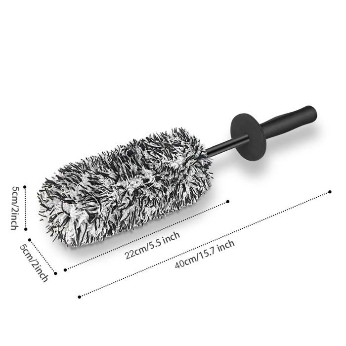 Brosse Jantes Voiture, Brosse de Nettoyage en Microfibre, Brosse de Roue de Voiture Jante sans Partie Métallique