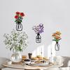 3 Stück/Set Metall Blumenvase Wandskulptur 3D Hohl Eisendraht Pflanzenvase Wandornament Zuhause Büro Wohnzimmer Badezimmer Küche Wandkunst Schild