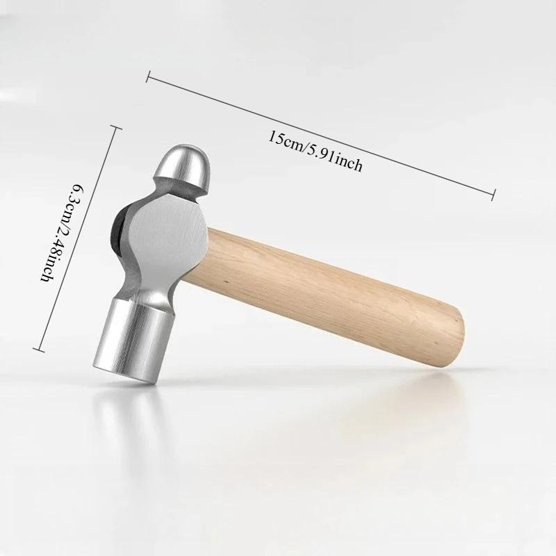 Mini Hammer High Carbon Steel Hammer Solid Wood Short Handle Octagonal or Round Head Hammer Small Manual Hardware Tool