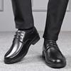 New Men's business Shoes Round headed formal leather shoes Black casual work shoe Non slip lace up Male Loafers Zapatos Homme