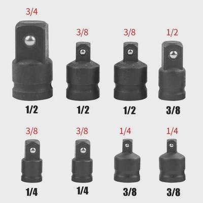 3-in-1 Ratelsleutel Dopsleuteladapter: 1/2 naar 3/8 naar 1/4 Verloopstuk