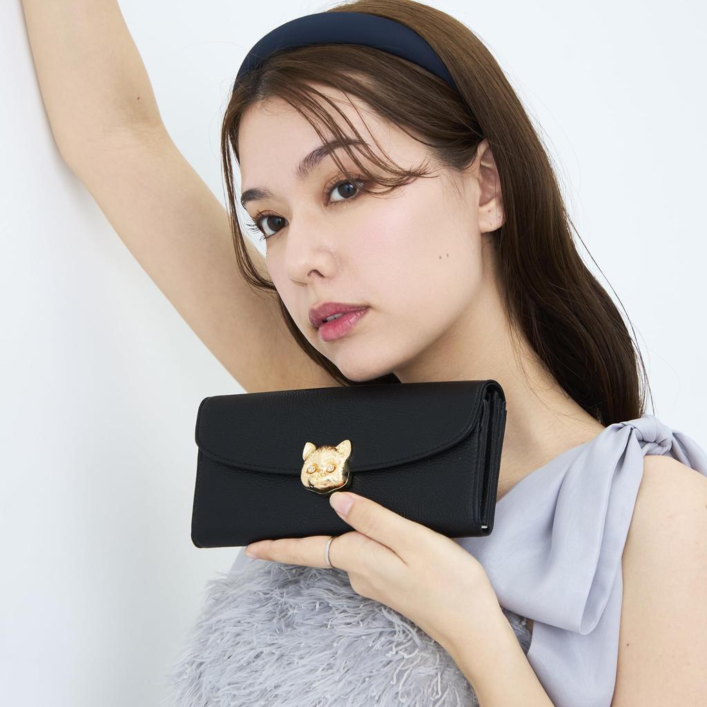 PAUL JOE ACCESSOIRES Long Wallet 3D Cat Face Black & PJA-W1381