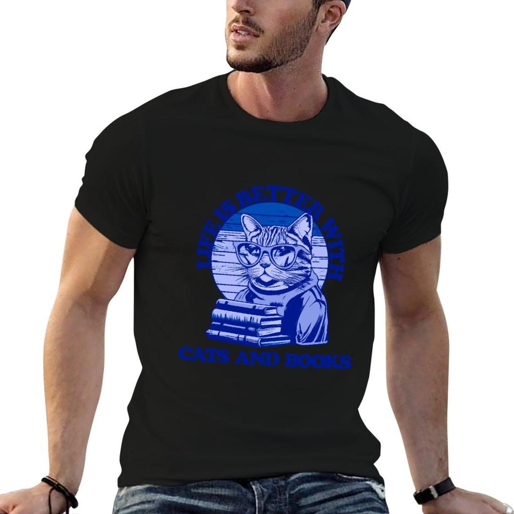 Life Is Better With Cats And Books Tshirt High Quality Durable Tshirt