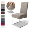 New Solid Color Jacquard Chair Cover Elastic Dining Chair Cover Detachable Furniture Protector for Restaurant Wedding  Hotel
