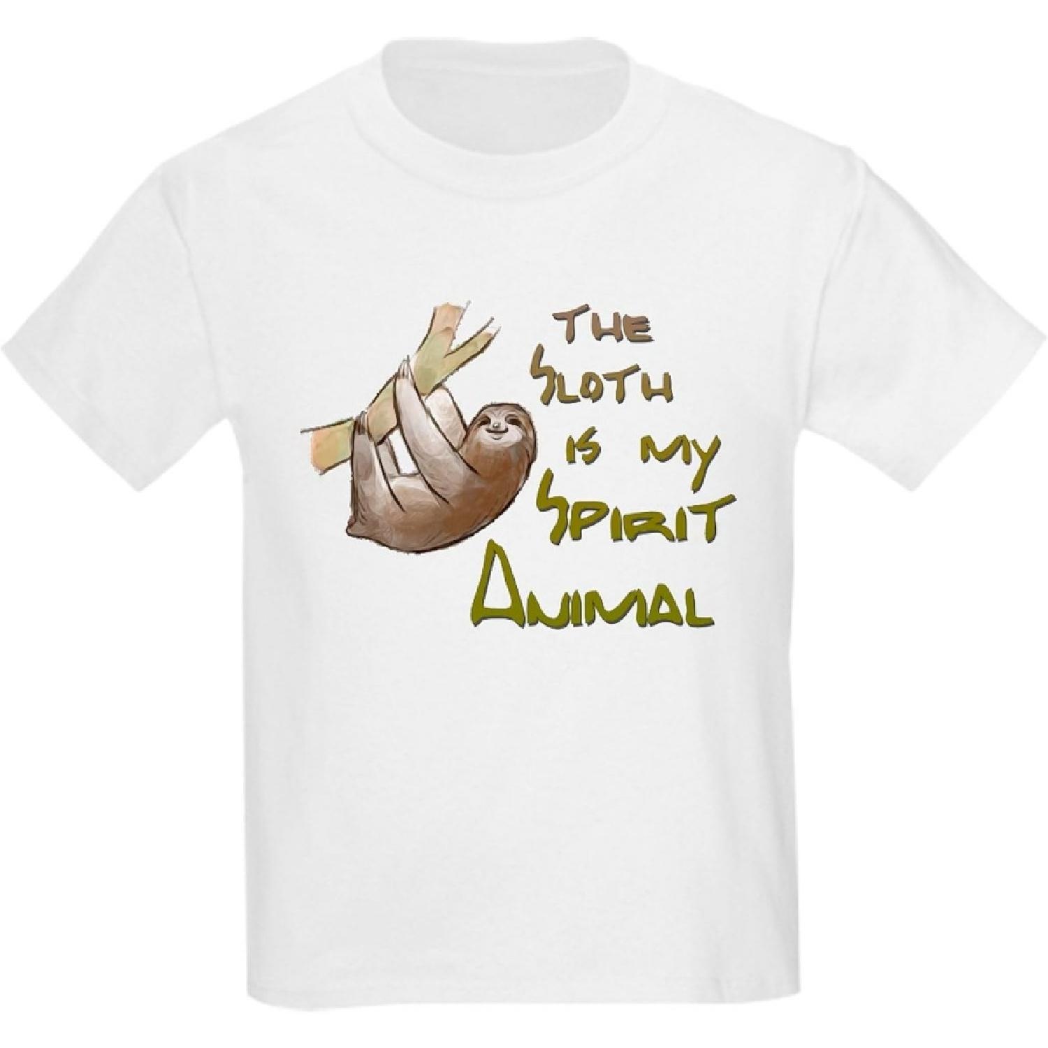 CafePress The Sloth is My Spirit Animal T Shirt Youth Kids Cotton T-Shirt XXXXXL белый