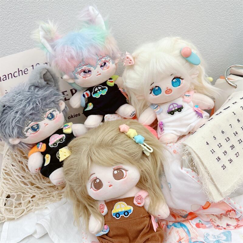 20cm Cotton Doll Plush Toy With Interchangeable Outfits White Car Overalls