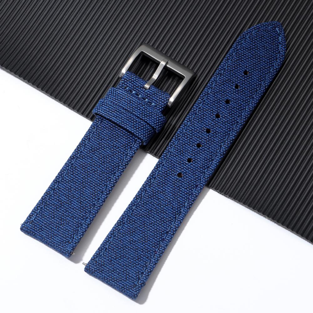 20mm 22mm High Quality Sailcloth Strap Nylon Watchband Canvas Waterproof WristBand for Men Women Business Bracelet Accessories