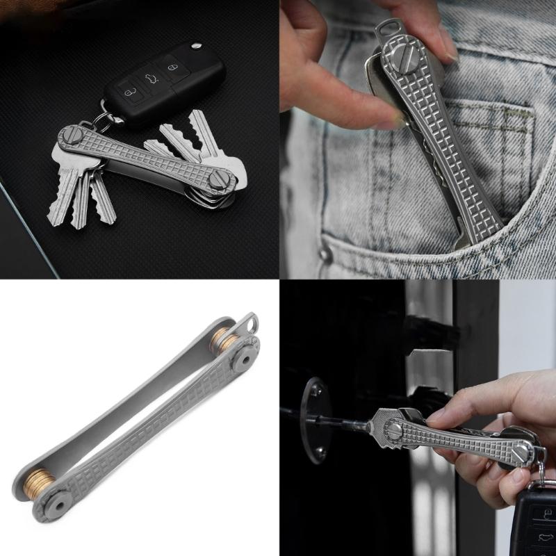 Key Organizers Titaniums Alloy Keychain Key Clip High Capacity Key Storage Device Pocket-Sized Key Holder Enduring