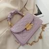 Yousheng Women Quilted Diamond Pattern Shoulder Bag Stylish Top Handle Bag with Chain Strap Stylish Crossbody Bag Solid Color Handbag for Commuting