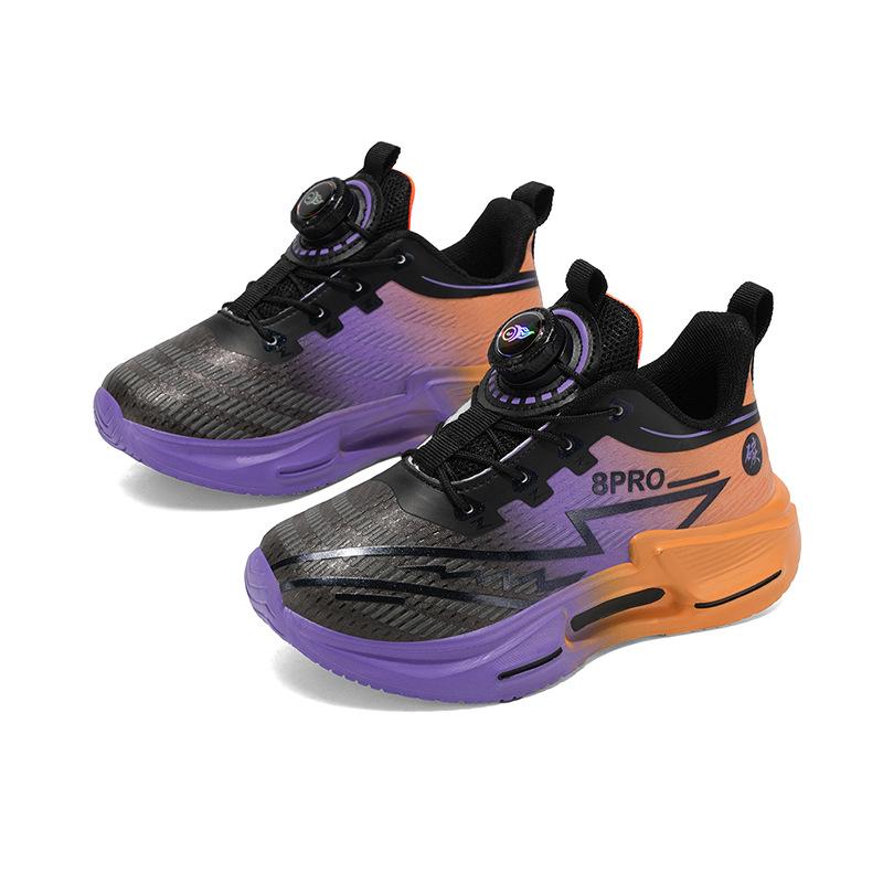 Primary and secondary school students knob shoes 2025 autumn red rabbit boys children's sports running shoes leather surface comfortable and lightwe