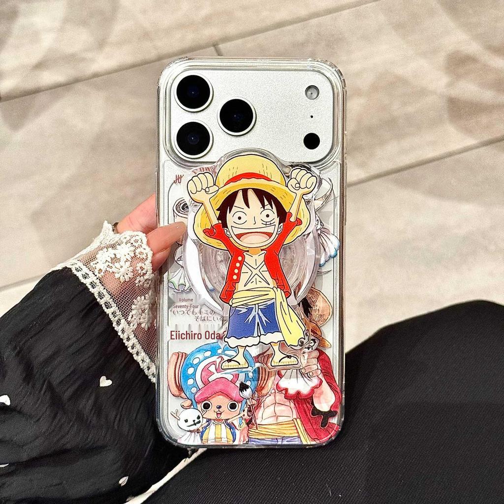 One Piece Luffy Magnetic Stand Case for iPhone 16 Pro Max