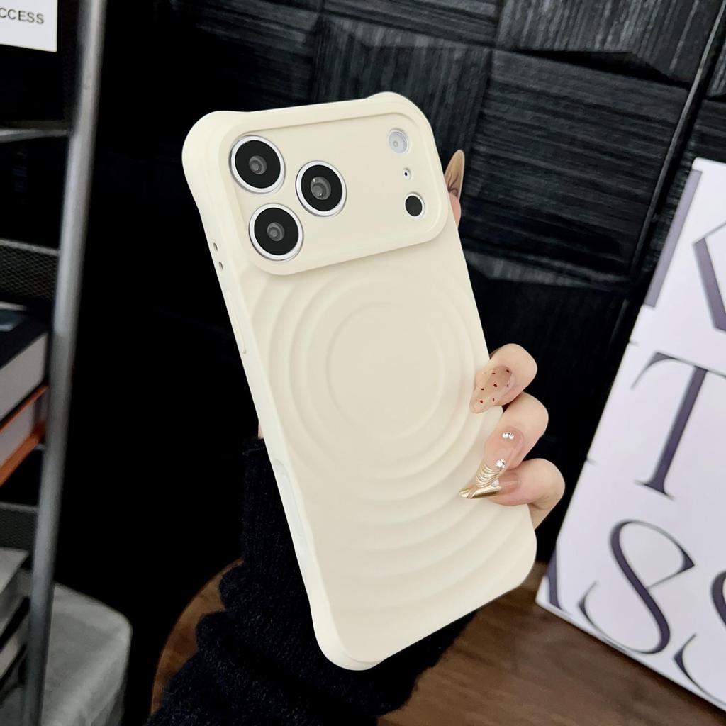 iPhone 17 Pro Max Liquid Silicone Magnetic Case with Apple 16 Wave Design