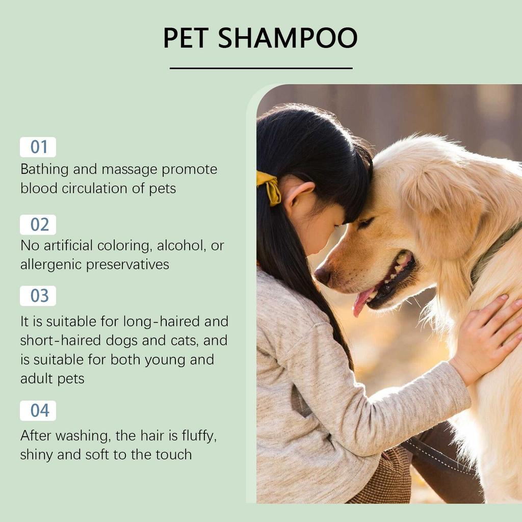 YEGBONG Pet Shampoo, Suitable for Cats and Dogs, 5-in-1 Care with Plant Extracts, Anti-Tangling and Easy To Comb, 100ml