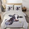 Animal Oil Painting Bedding Three-Piece Quilt Cover