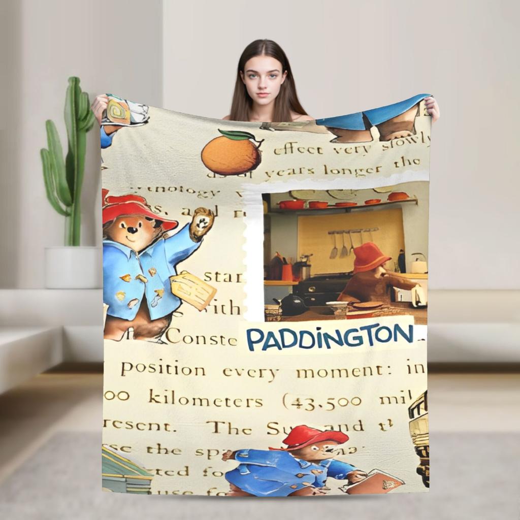 Blankets Britain Paddington Brown Bear Throw Blanket Flannel Bedspread For Couch Chair Sofa Bed Fluffy Sofa Bed Cover