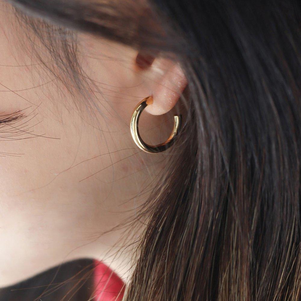 [ Modernlike / Headquarters Genuine ] 14K Gold-Filled Silver Open Ring Earrings