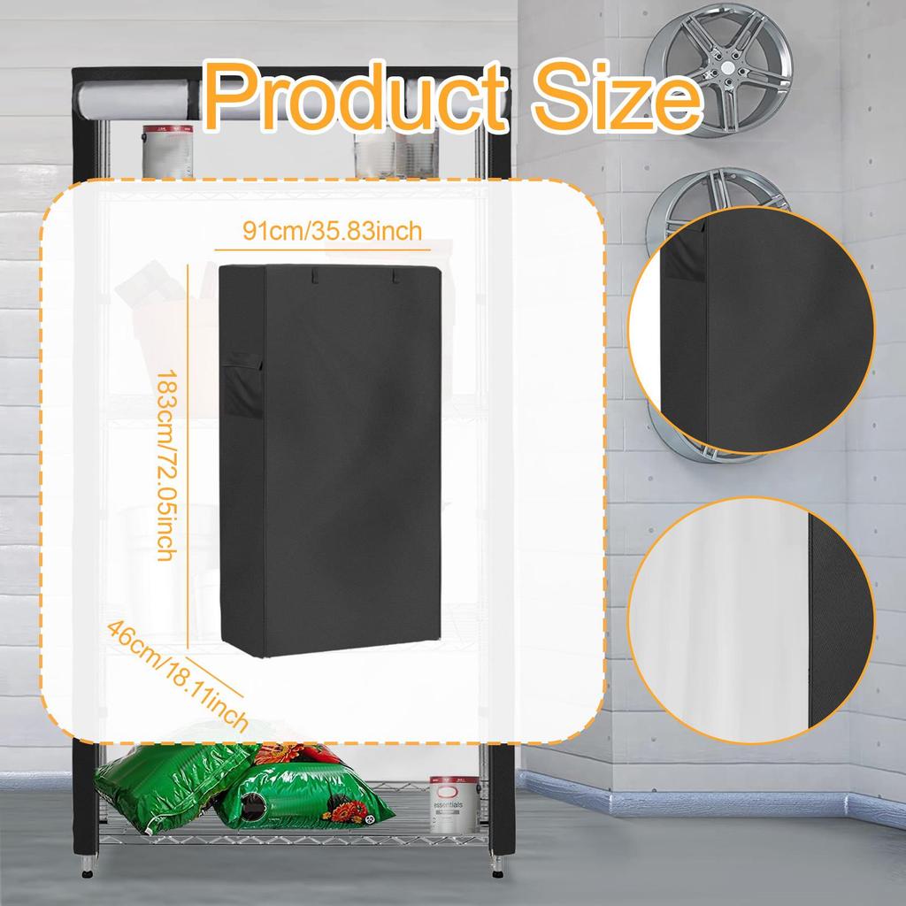 Shelf Cover 420D Oxford Cloth Dustproof Heavy Duty Storage Wire Rack Cover for Office Home Garage Outdoor Indoor Storage