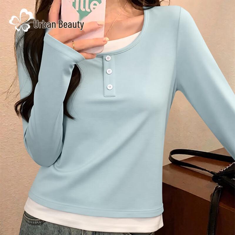 

Женская футболка с цветовыми блоками и длинным рукавом M