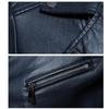 Men’s Jackets Faux Leather Lapel Long Sleeves Zipper Slim Fit Retro Motorcycle Jacket Autumn Winter PU Bomber Tops Holiday Casual Outer Wear
