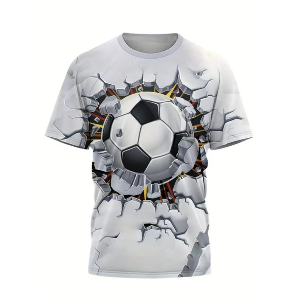 Sports Football 3d Print Tee Shirt Kids Boys Clothes Short Sleeve Casual Children's Clothing Fashion T Shirt For Boys