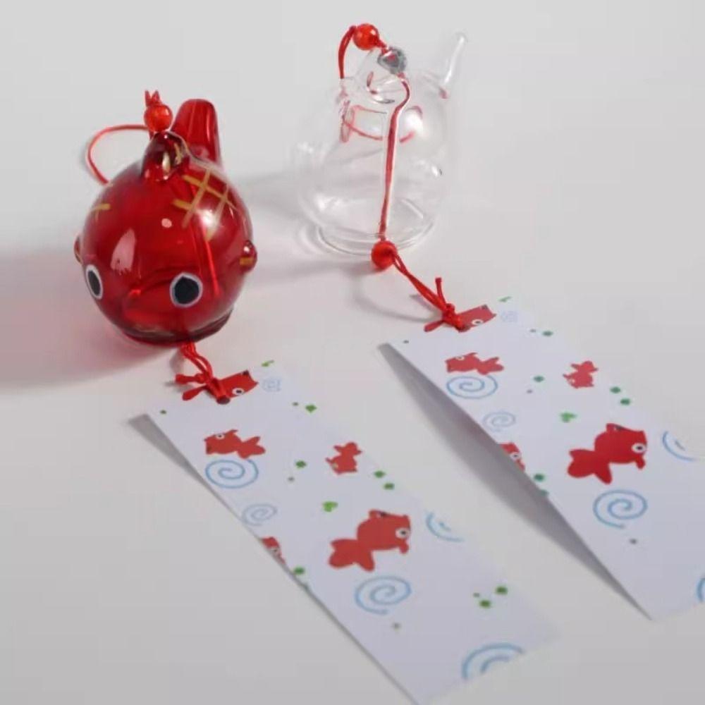 Creative Decoration Glass Wind Chime Goldfish Design Goldfish Wind Chime Wind Chime Creative Home