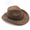 Male And Female Couples Hats Ethnic Style Suede Western Cowboy Top Hat