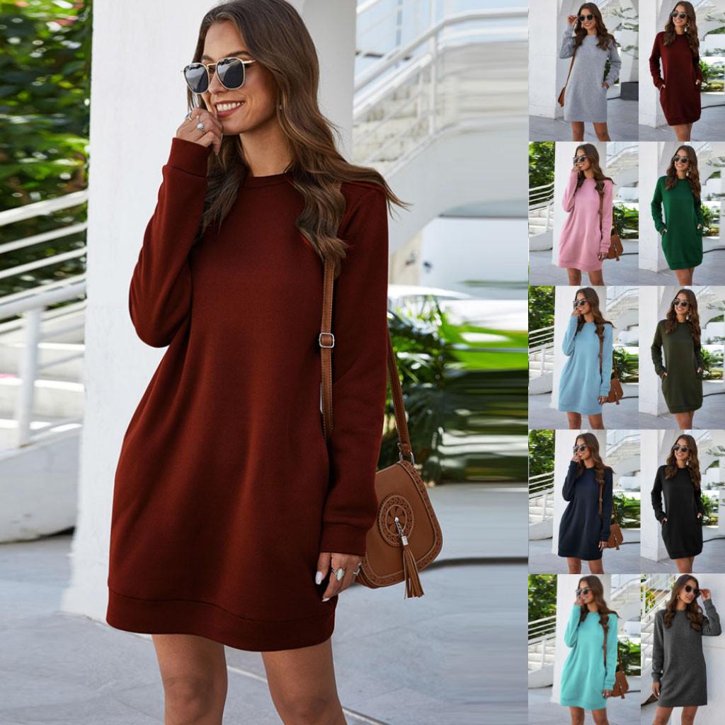 

Модная женская толстовка с длинным рукавом и карманом, длинная блузка, топ S винный