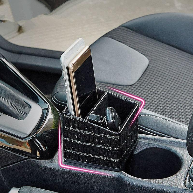 1pc Car Armrest Console Cup Holder ert Organizer Seat Center Control Hidden Square Storage Box Container Auto Accessories