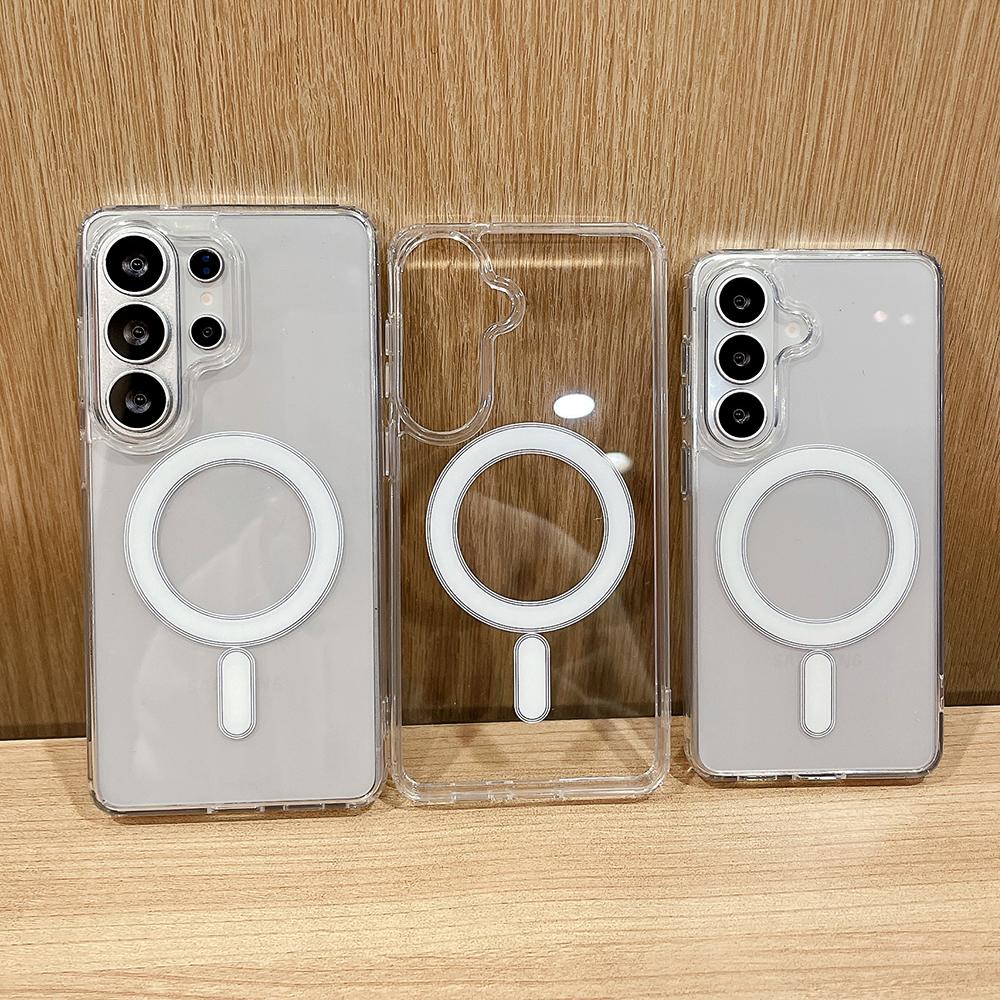 New Magnetic Clear Phone Case For Samsung Galaxy S26 S2 S24 S23 S22 S21 Plus Ultra FE for Transparent Cover Funda