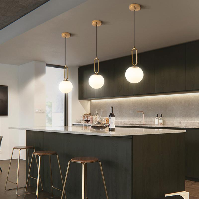 Nordic Glass Ball Pendant Lights Brass Black Hanging Lamp Modern Living Room Dining Bedroom Decor Ceiling Lighting Fixture House