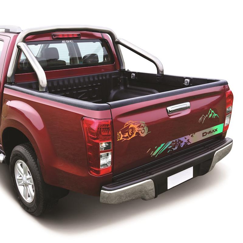 Car Rear Tail Sticker For Isuzu Dmax D Max Graphics Mountain Stirpes Kit Pickup Decor Decal Vinyl Cover Auto Tuning Accessories