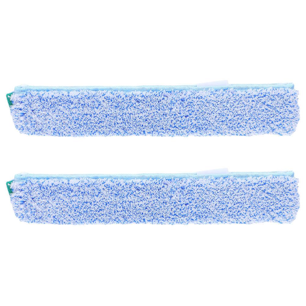 2Pcs Microfiber Window Scrubber Refill Sleeves 35Cm Reusable Glass Cleaning Replacement Streak Free High Absorption Washable