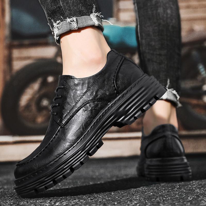 Douyin Live Broadcast Hot-selling Outdoor Casual Dad Shoes Autumn and Winter New Men's Leather Versatile Small Leather Shoes