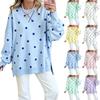 Damen Freizeit Pullover mit langen Ärmeln und Polka-Dot-Muster, lockere Passform