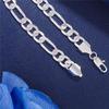 925  Silver 6MM Chain Bracelets For Women Men Fashion Simple Geometric Hollow Lobster Clasp Bracelet Engagement Jewelry