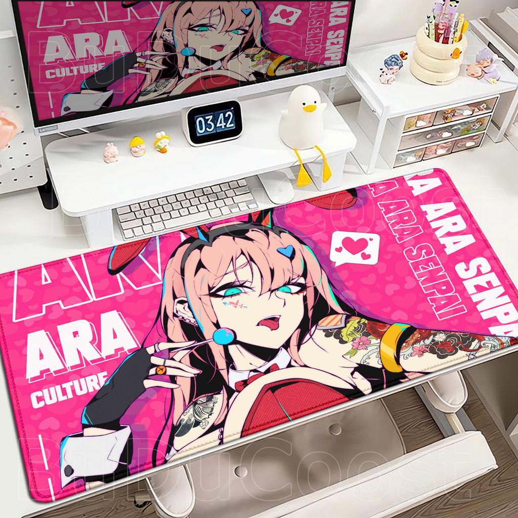 XXL HD Print Keyboard Pad Large Size Anime Mouse Pads Darling in The FranXX 02 Gaming Table Pad 400x900mm Big Desk Mats Zero Two
