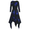 Women's Gothic Long Sleeve Lace Up Dress, Irregular Hem Medieval Witch Costume, Black Halloween Party Outfit