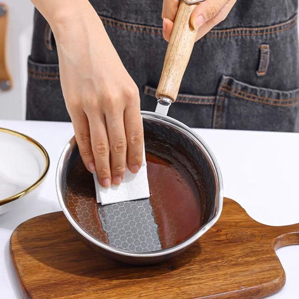 Uncoated Frying Pan Stainless Steel Omelette Pan Portable Uncoated Pan Grilling