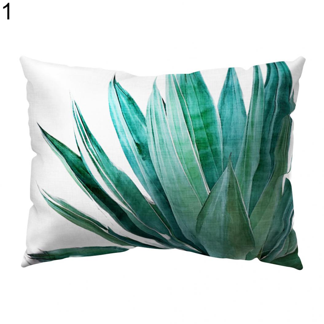 

Тропические зеленые листья, прямоугольная наволочка, чехол для дивана, украшение для дома