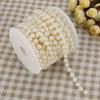 DIY Handmade Accessories 8mm Size Pearl Beads Garland Beige Color Faux Pearl Pearl Bead Roll White 10M Pearl String DIY Craft