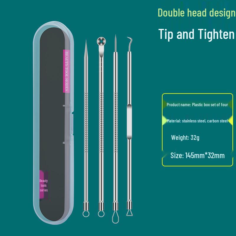 Precision Acne & Blackhead Removal Tweezers Set - Pimple Needle and Squeezing Tool