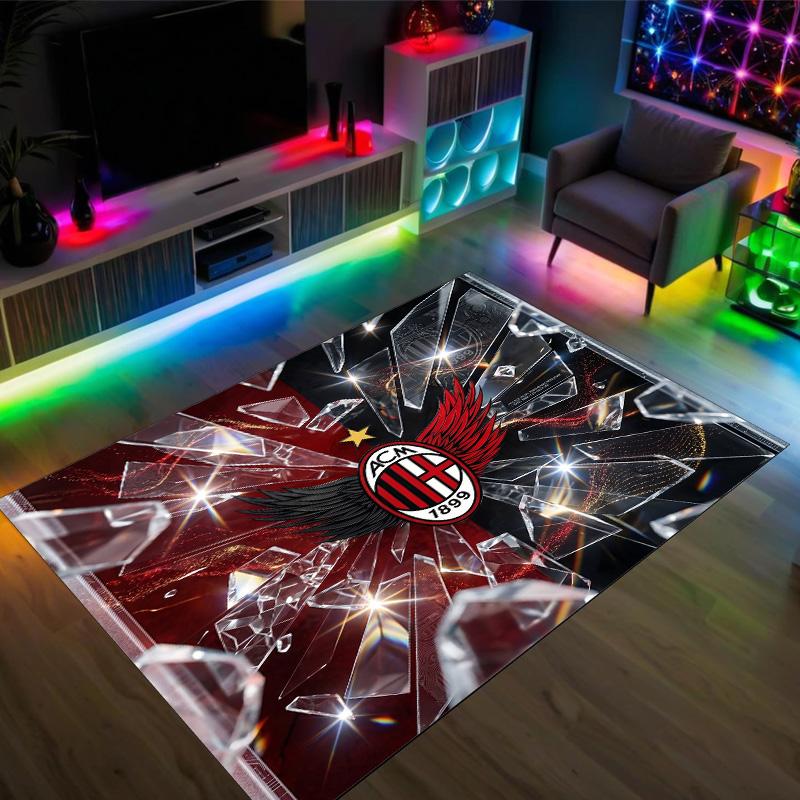 AC Milan Design Crystal Velvet Carpet Cozy Non?Slip Printed Rug For Bedroom Living Room Entrance