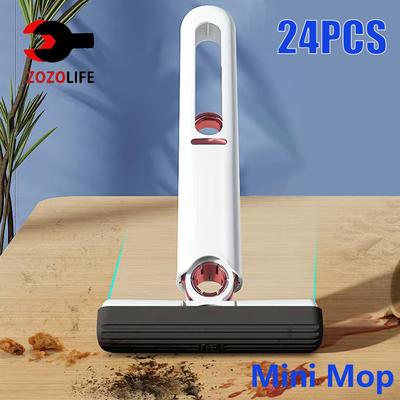 8/24 ks Mini stláčací mop Mini mop Stôl Kuchyňa Auto Čistiace nástroje Mopy so samostláčaním Skladací Domáce čistenie Mopy na umývanie podlahy