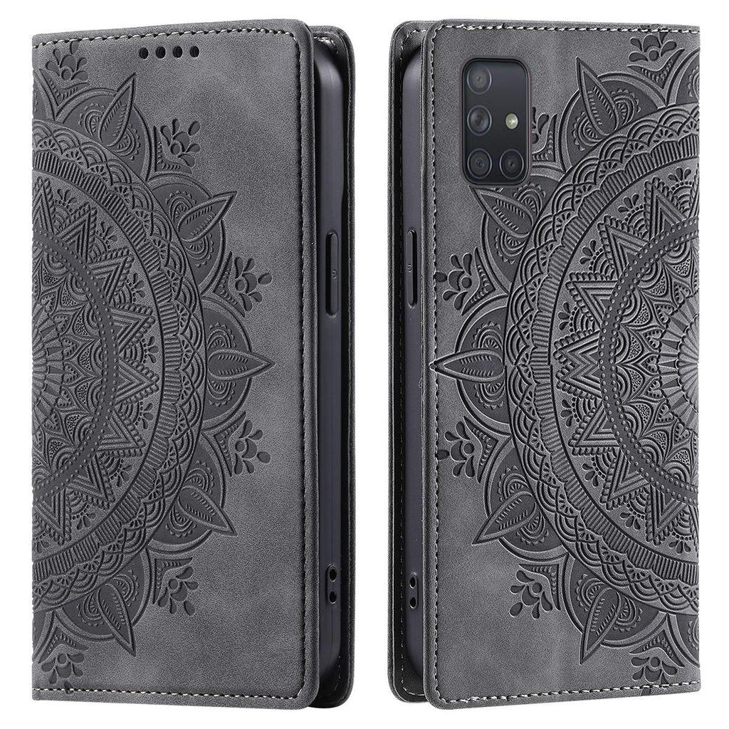 for Samsung Galaxy A71 4G,A51 Mandala Embossed PU Leather Flip Wallet Case Magnetic Closure Cover